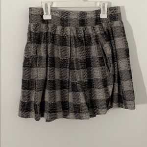 Plaid mini skirt.